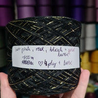 Outlet 750m 4ply, Ombreccino z lureksem, duży węzeł wewnątrz ciasta