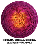 Ombreccino mandala kurkuma, cognac, cherries, blackberry