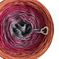 Ombreccino flow medium grey, cherries, brick, cognac