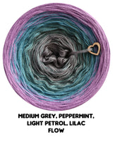 Ombreccino flow medium grey, peppermint, light petrol, lilac