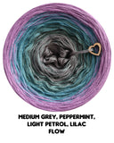 Ombreccino flow medium grey, peppermint, light petrol, lilac