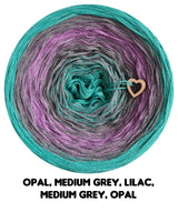 Ombreccino lustrzane opal, średni szary, liliowy, średni szary, opal