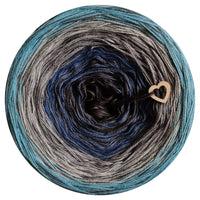 Ombreccino swirl black, midnight blue, medium grey, stone, light petrol + anthracite