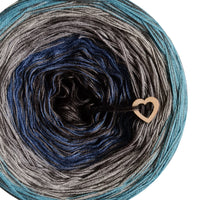 Ombreccino swirl black, midnight blue, medium grey, stone, light petrol + anthracite