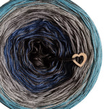 Ombreccino swirl black, midnight blue, medium grey, stone, light petrol + anthracite