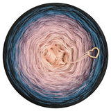 Ombreccino peach, dirty pink, violet, petrol, black