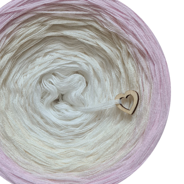 Ombreccino wełniane białe, kremowe, baby pink 