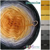 Ombreccino kurkuma, gold, light grey, medium grey, anthracite