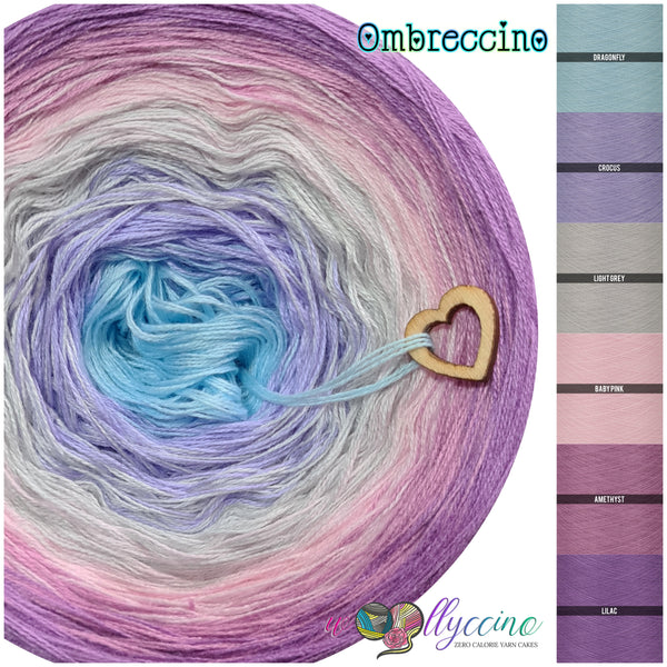 Ważka Ombreccino, krokus, jasnoszary, baby pink, ametyst, liliowy