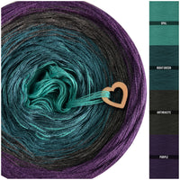 Ombreccino opal, night green, anthracite, purple