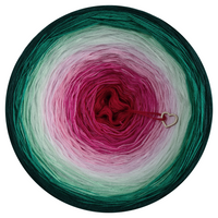 Ombreccino red, fuchsia, pink, baby pink, wool white, pea, cucumber, absinthe, bottle green