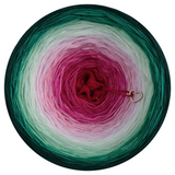 Ombreccino red, fuchsia, pink, baby pink, wool white, pea, cucumber, absinthe, bottle green