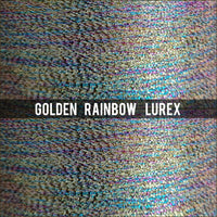 addition of thin golden rainbow lurex thread