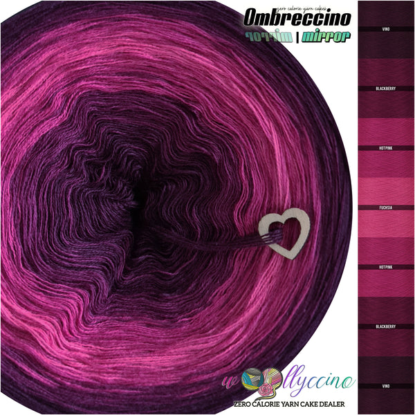 1370m, 4 ply, OMIR-01 Ombreccino mirror / vino, blackberry, hot pink, fuchsia, hot pink, blackberry, vino