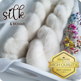 Luxurious undyed kid silk lace weight yarn, 72% kid mohair 28% silk, 420m/50g, 1/8.4 NM