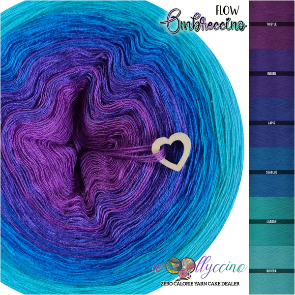 Ombreccino flow thistle, indigo, lapis, seablue, lagoon, riviera