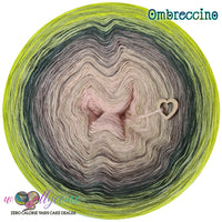 Ombreccino peach, beige, mud, khaki, olive, kiwi