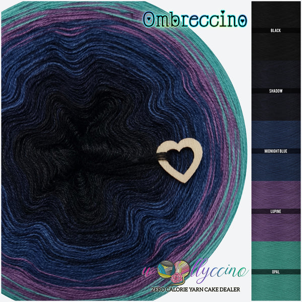 OC-001 Ombreccino classic / black, shadow, midnight blue, lupine, opal