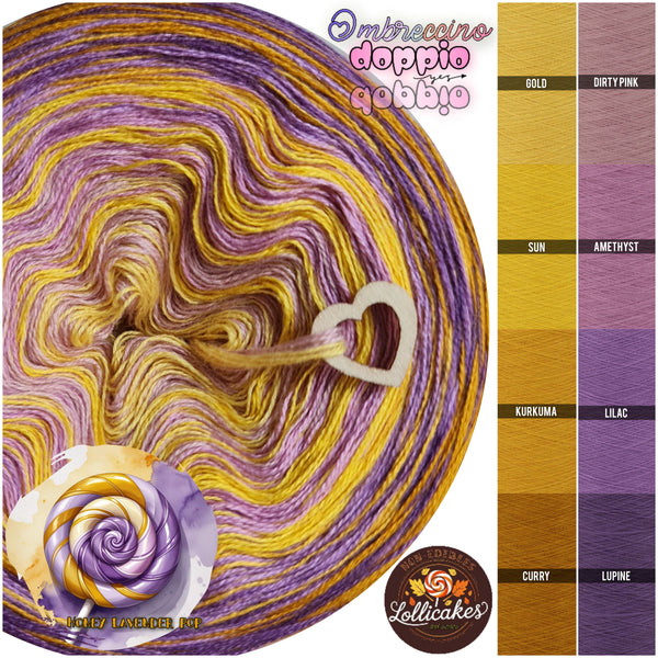 250m, 6 ply, Ombreccino doppio, Honey Lavender Pop, Lollicakes, NON-EDIBLES