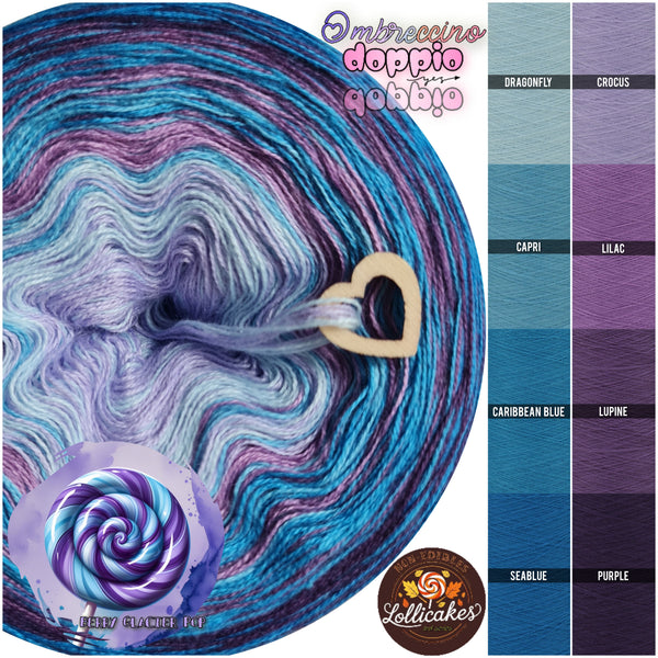 250m, 6 ply, Ombreccino doppio, Berry Glacier Pop, Lollicakes, NON-EDIBLES