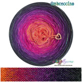 OL-001 Ombreccino / mango, hot pink, thistle, purple, anthracite & iridescent lurex
