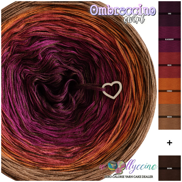 Ombreccino swirl vino, jeżyna, cegła, koniak, mokka + brąz