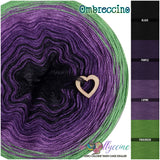500m, 4 ply, OC-296 Ombreccino classic / black, purple, lupine, frog green