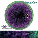 500m, 4 ply, OC-296 Ombreccino classic / black, purple, lupine, frog green
