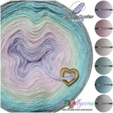500m, BOC-02 Bamboollyccino ombre classic / lilac, pink, cream, mint, light teal, grey 3 ply (4 threads)