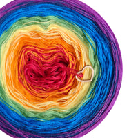 Ombreccino red, orange, lemon, frog green, seablue, midnight blue, thistle