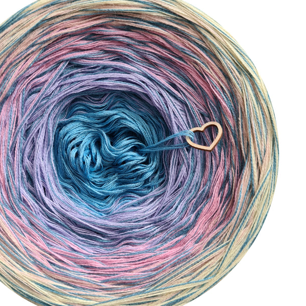Ombreccino swirl capri, crocus, pink, peach, vanilla + light petrol