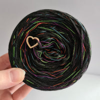 500m of 3 ply black & 1 ply polyester colourful neon thread