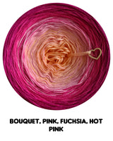 Ombreccino bouquet, pink, fuchsia, hot pink