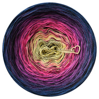 Ombreccino swirl lemon, fuchsia, thistle, purple, midnight blue + black