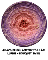 Ombreccino wirowa agawa, róż, ametyst, liliowy, łubin + bukiet