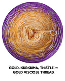 Ombreccino gold, kurkuma, thistle + gold viscose
