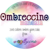 OM-032 Ombreccino mandala / seablue, caribbean blue, capri, dragonfly, crocus, lilac, lupine, purple & creme swirl (inspired by Demongelicious Cakes - Secrets, light version)