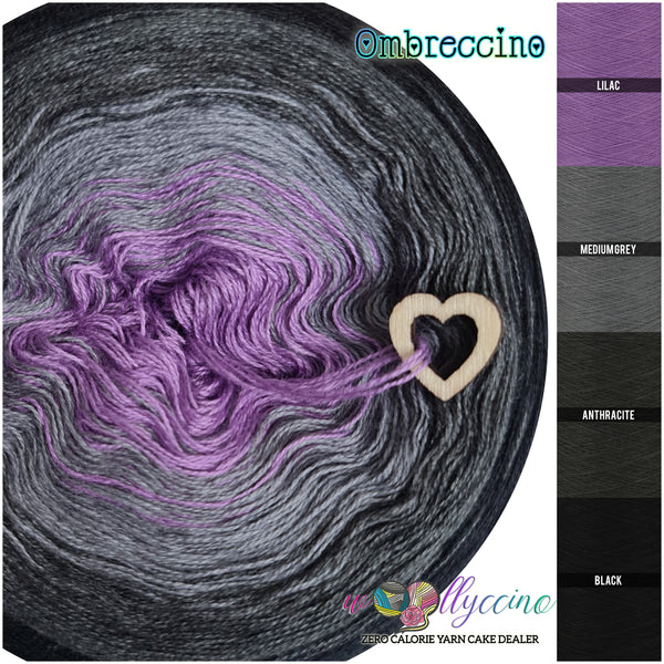 Ombreccino lilac, medium grey, anthracite, black