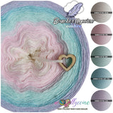 500m, BOC-01 Bamboollyccino ombre classic / cream, pink, mint, light teal, lilac 3 ply (4 threads)