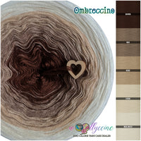 Ombreccino brown, mud, beige, creme, wool white