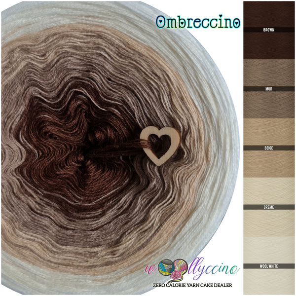 Ombreccino brown, mud, beige, creme, wool white