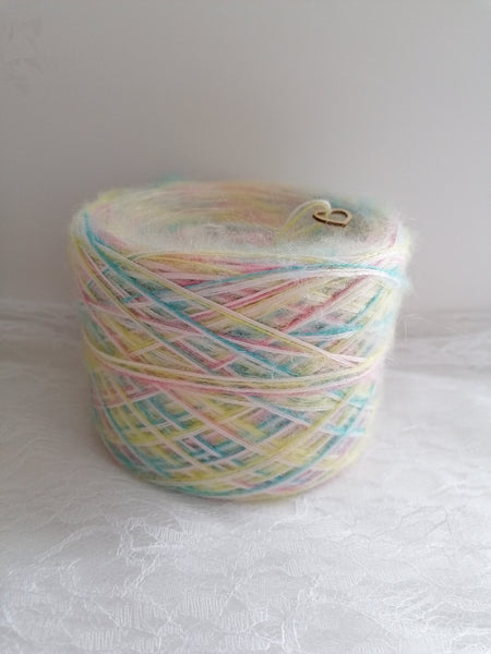 Furryccino 500m - wool white & creme & baby pink plus fluffy thread 2 ...