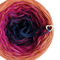 Ombreccino midnight blue, hot pink, mango