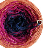 Ombreccino midnight blue, hot pink, mango