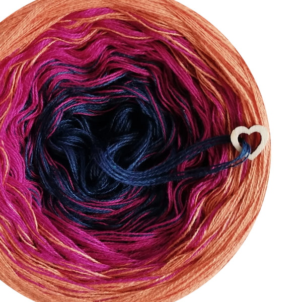Ombreccino midnight blue, hot pink, mango