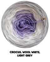 Ombreccino crocus, wool white, light grey