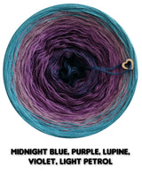 Ombreccino midnight blue, purple, lupine, violet, light petrol