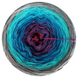 Ombreccino lupine, seablue, riviera, medium grey & colourful lurex