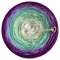 Ombreccino wool white, pea, pistachio, crocus, thistle