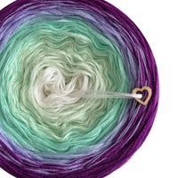 Ombreccino wool white, pea, pistachio, crocus, thistle